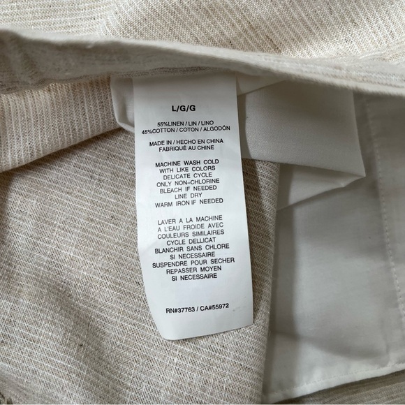 Cubavera Men’s Linen Blend Shorts 10” Tan Stripe Drawstring Size Large - Picture 8 of 8